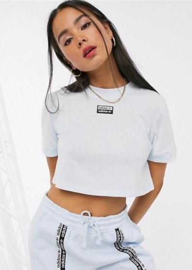 light blue adidas crop top