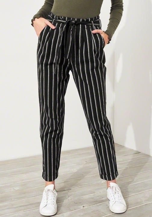 hollister black and white striped pants