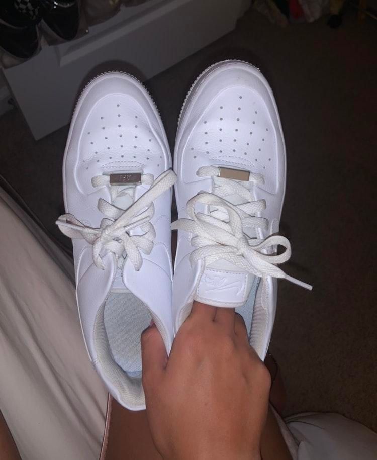 white nike platforms