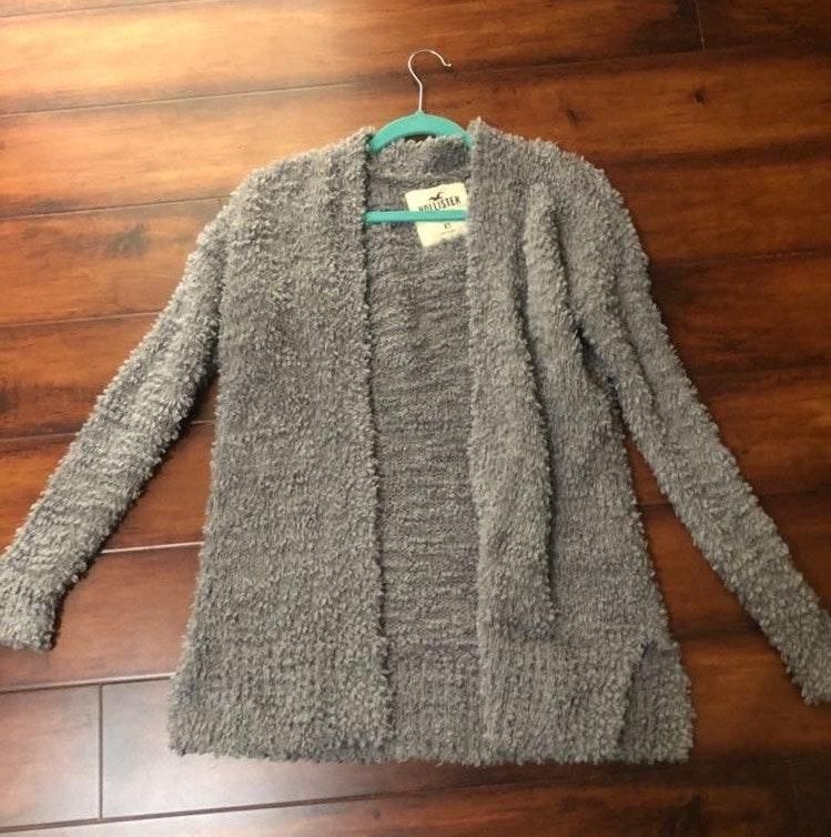 hollister fuzzy cardigan