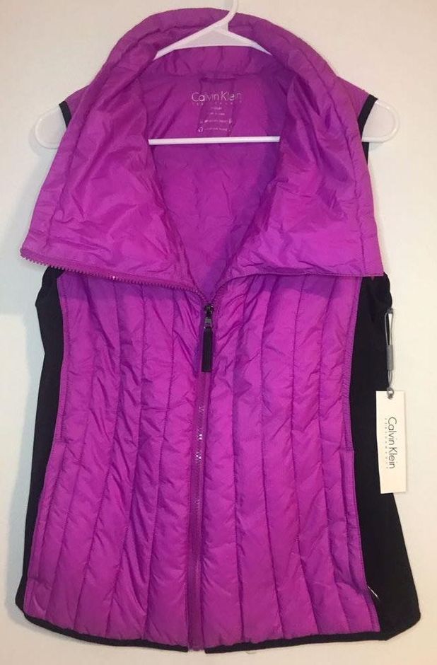 calvin klein pink puffer vest