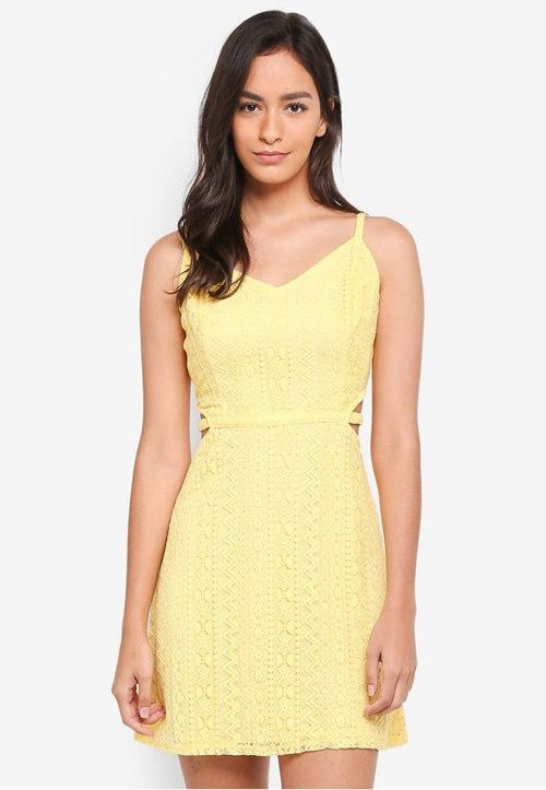 yellow hollister dress