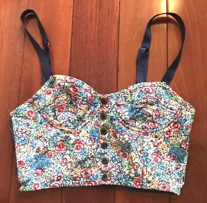 floral bustier crop top