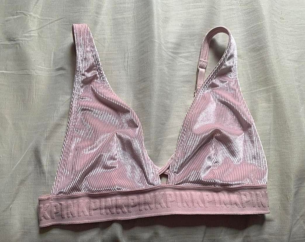 pink velvet bralette