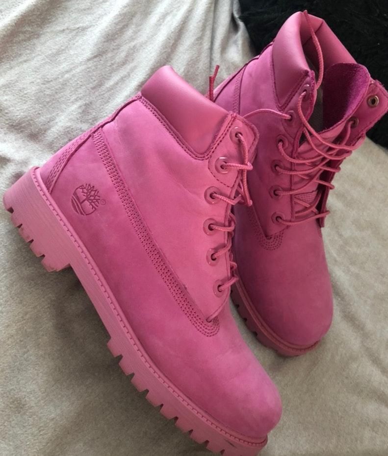 all pink timbs