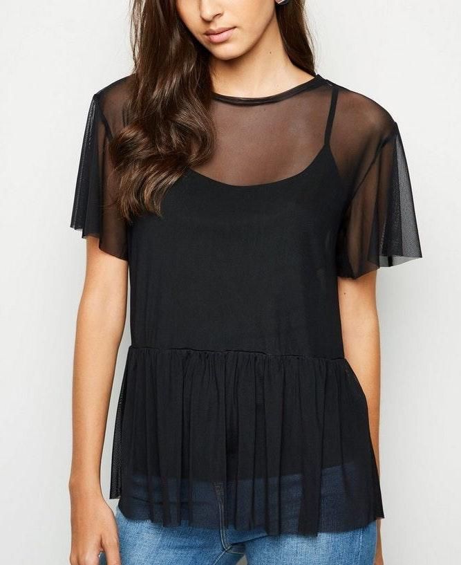 mesh peplum