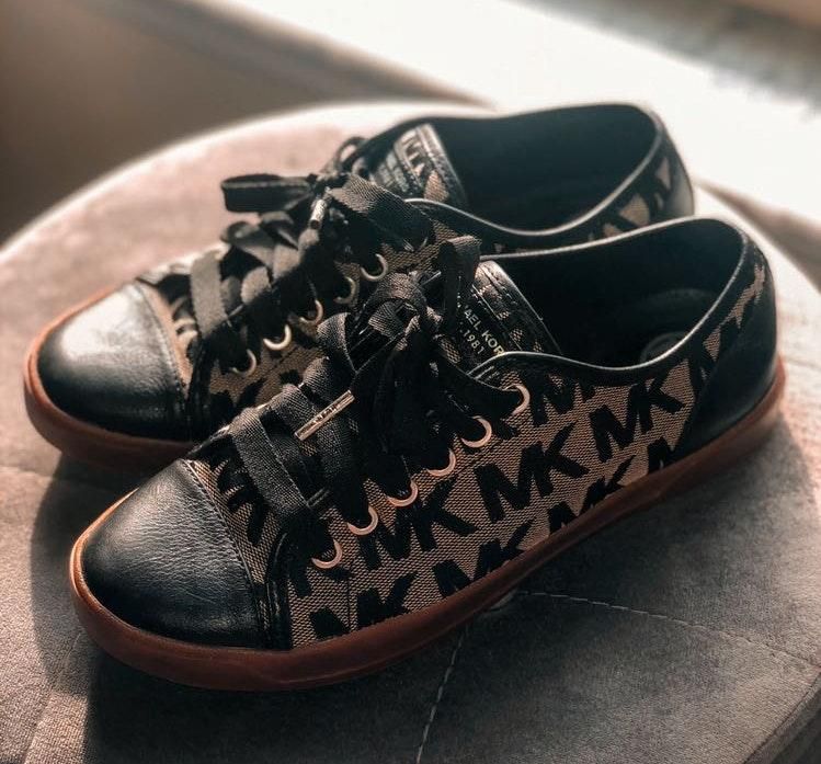 michael kors brown tennis shoes