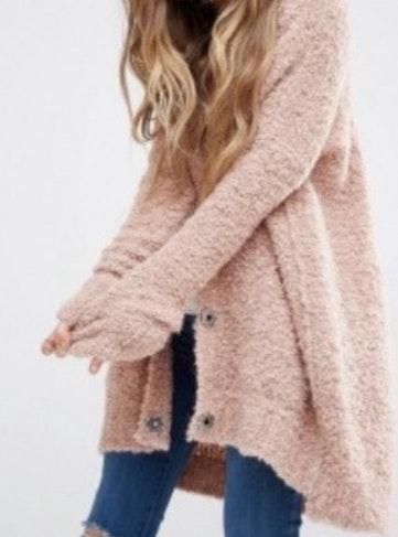 free people pink cardigan