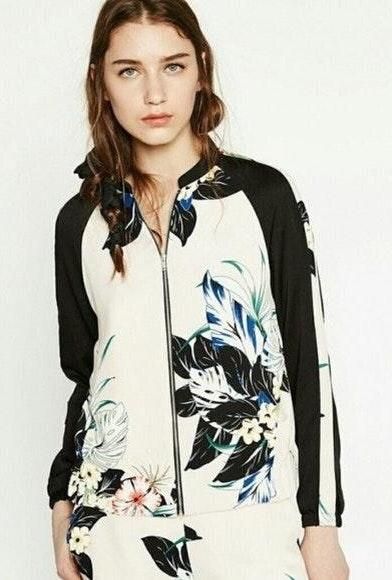 floral bomber jacket zara