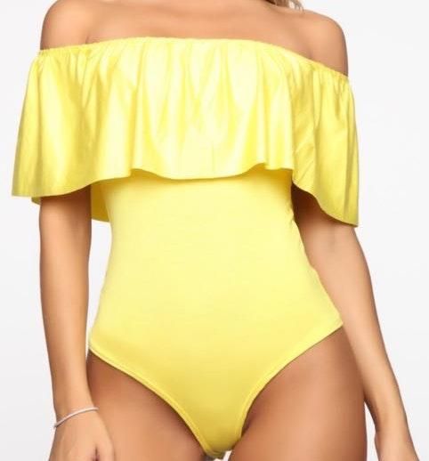 yellow bodysuit