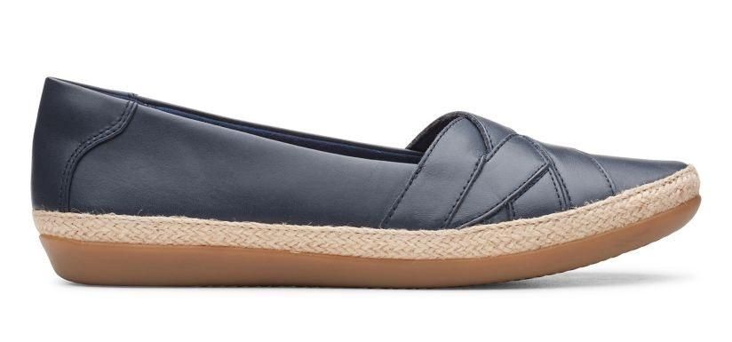 clarks black leather flats