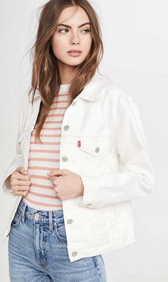 levis white denim jacket