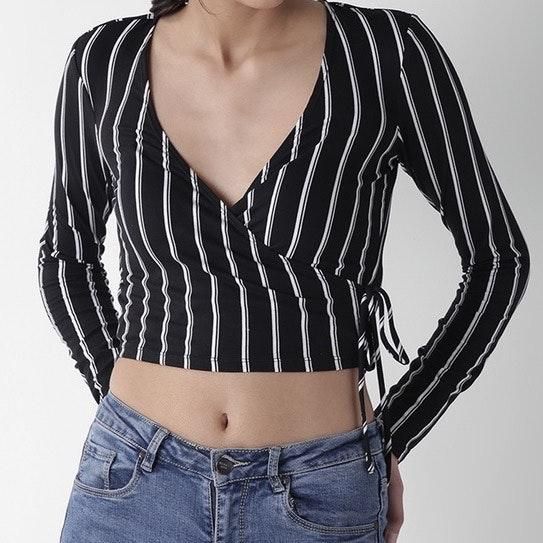 black and white striped top forever 21