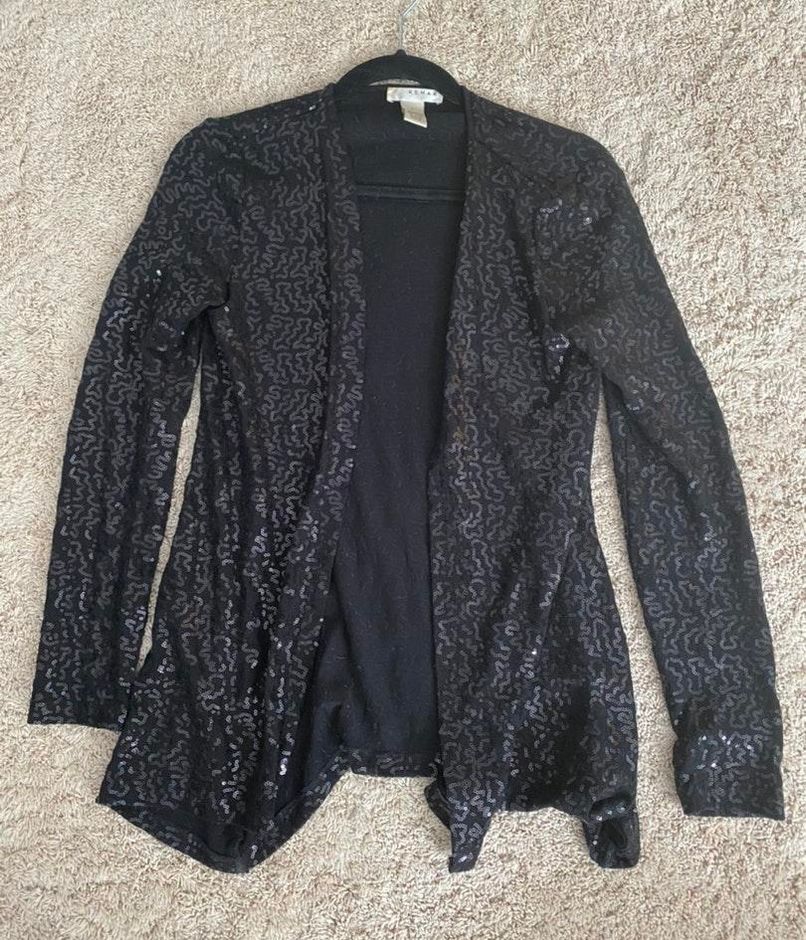 black sequin cardigan