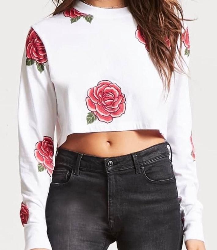 floral print crop top forever 21