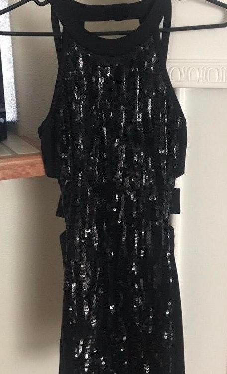 Bebe Black Sequin Dress Curtsy