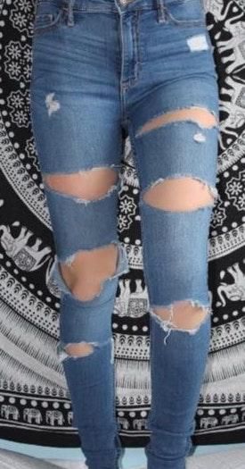 Hollister Womens High Rise Ripped 