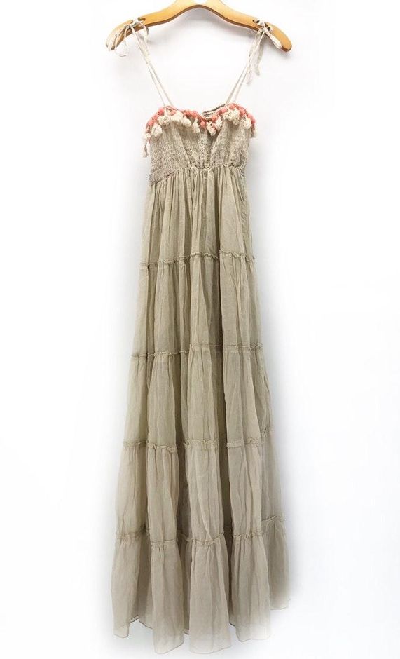 Antica Sartoria L Pom Pom Maxi Boho Dress Curtsy