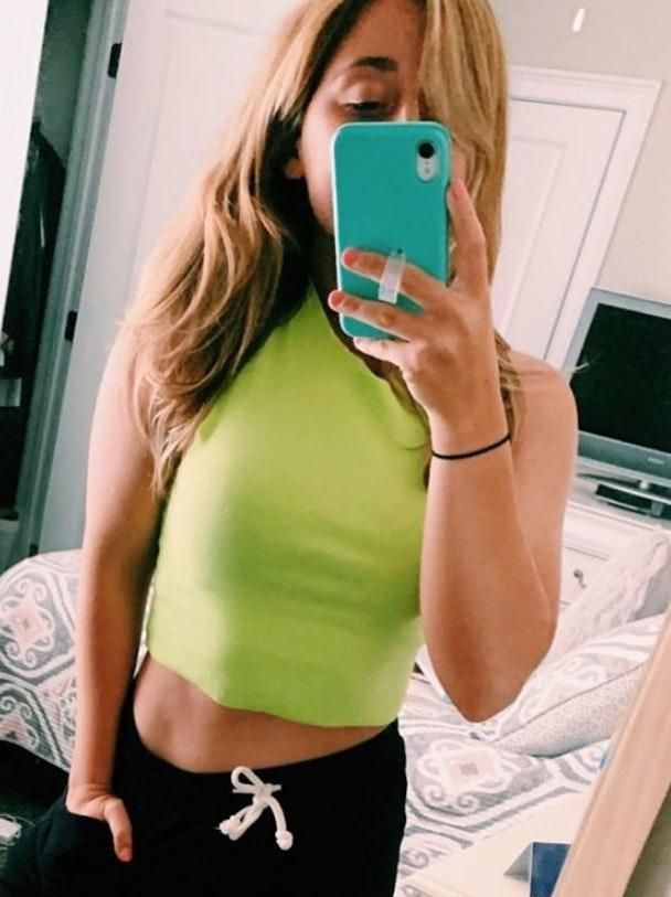zara neon crop top
