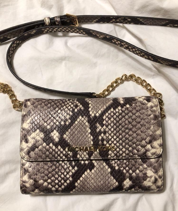 mk snakeskin crossbody