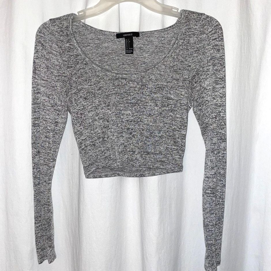 forever 21 black long sleeve crop top