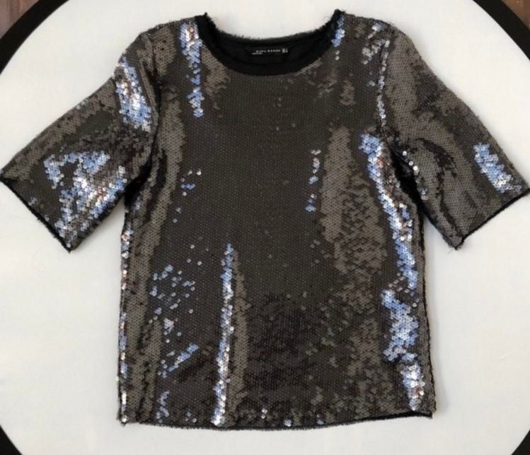 zara sequin blouse