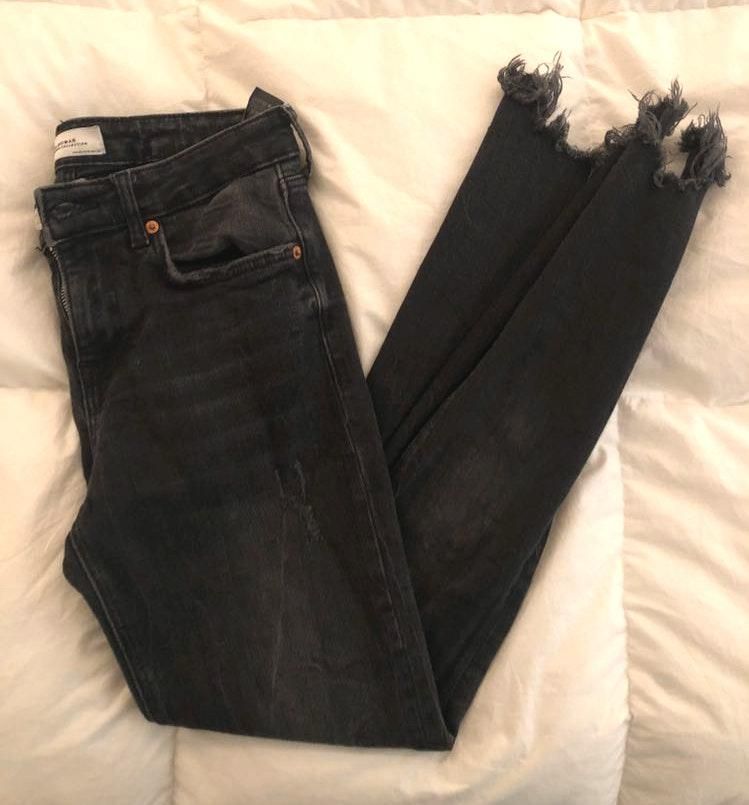 black jeans ripped bottom