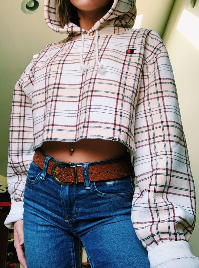 plaid champion sweatshirt