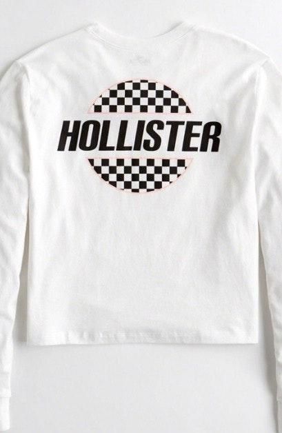 hollister white long sleeve shirt