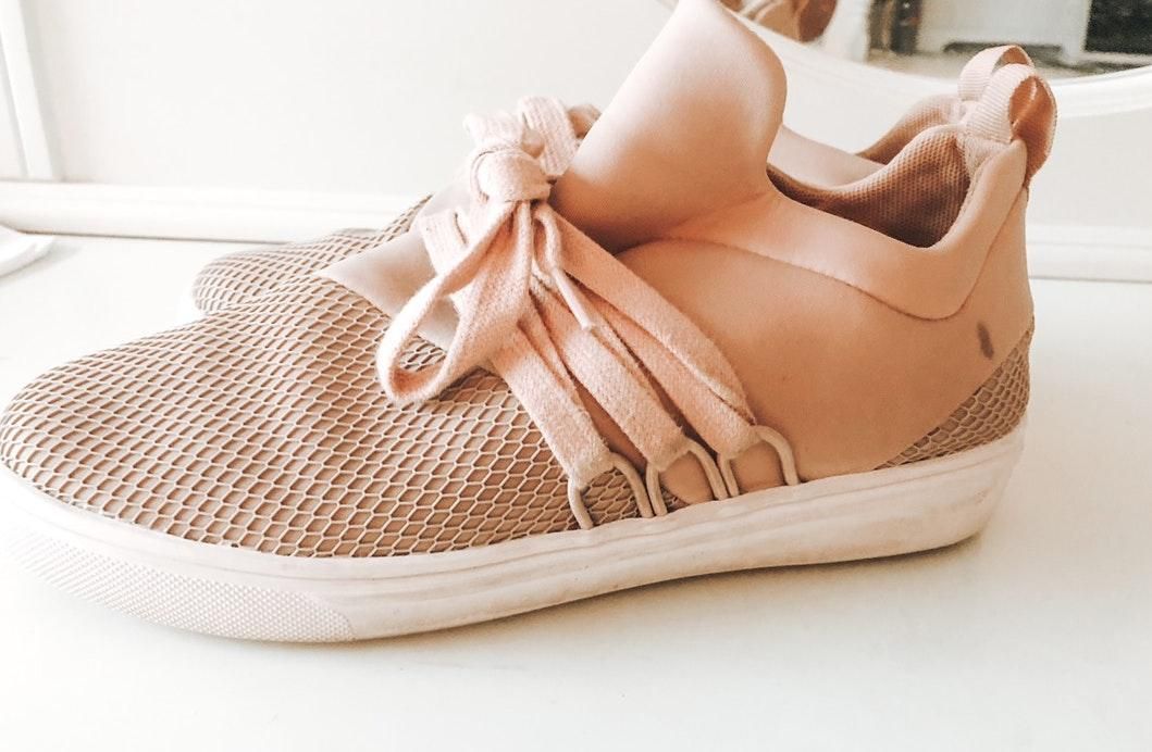 blush tennis shoes