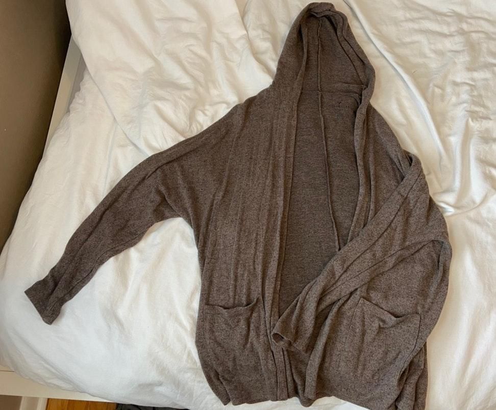 american eagle hooded cardigan