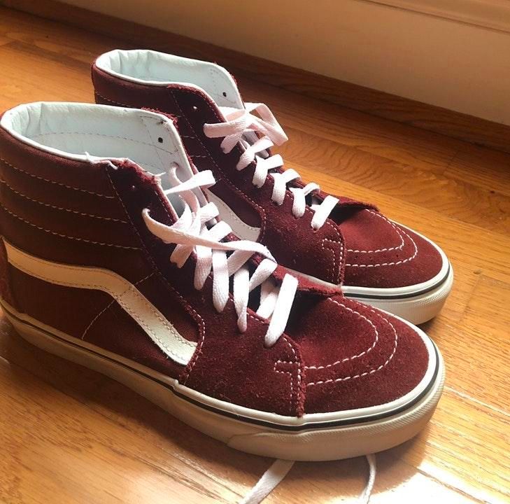 low top burgundy vans