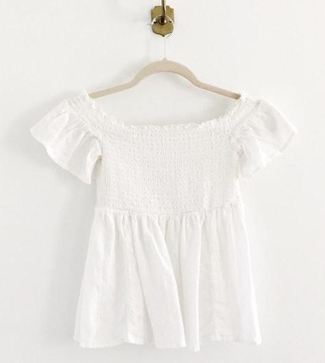american eagle smocked off the shoulder top