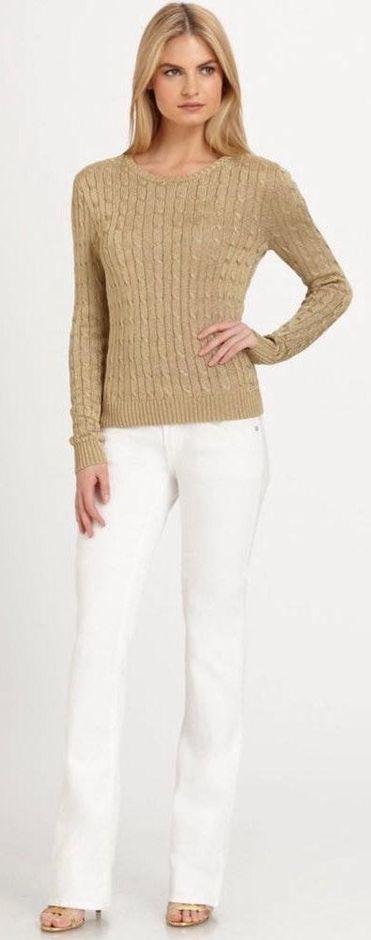 ralph lauren gold metallic sweater