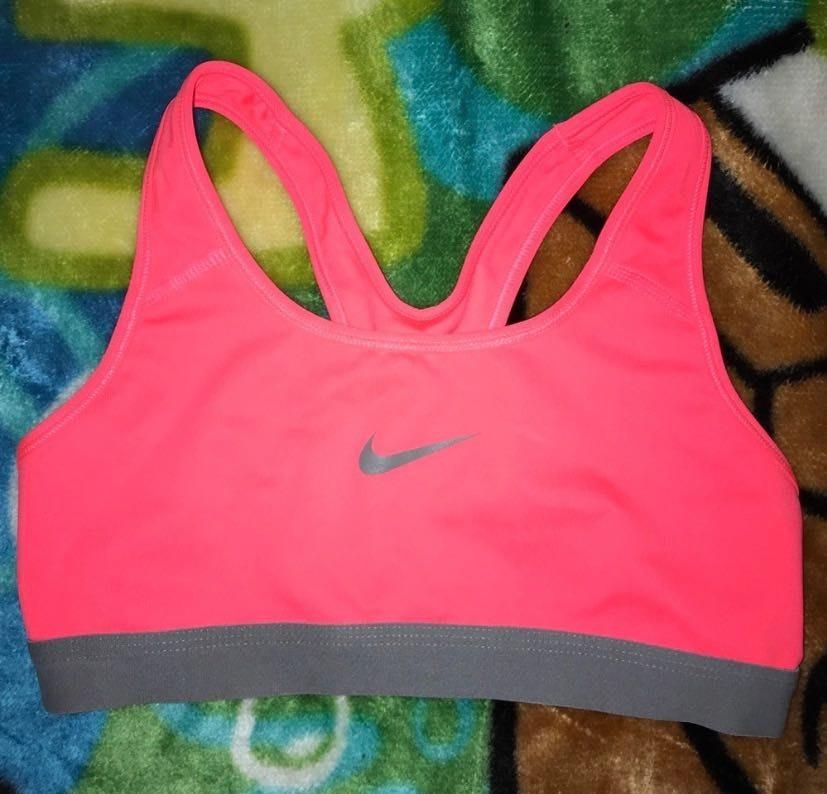 neon nike sports bra