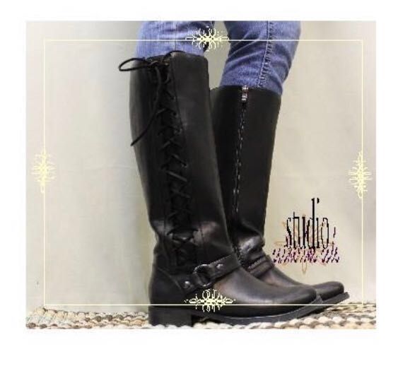 tall black lace up boots womens