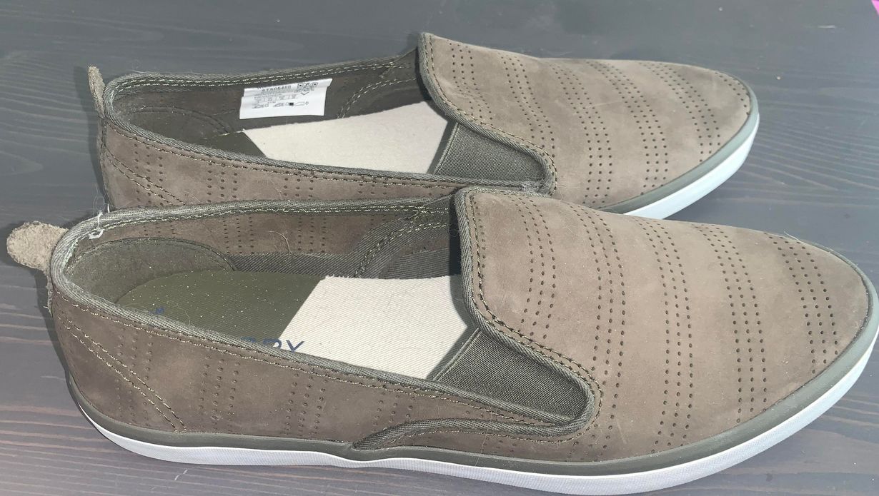 womens olive green slip on sneakers