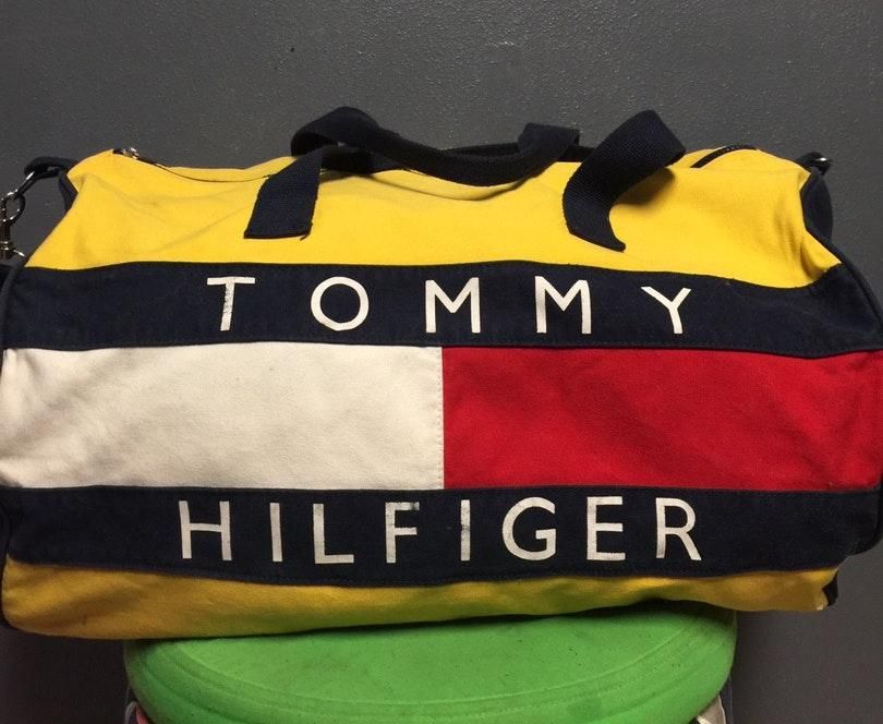 tommy hilfiger duffle bag yellow