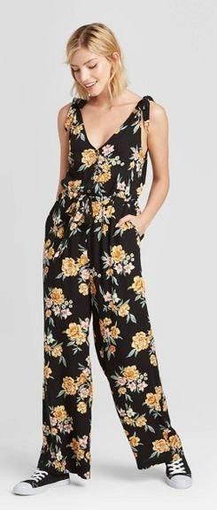 target black floral jumpsuit