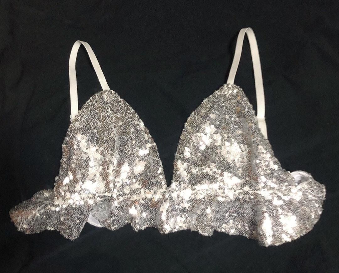 silver sequin bralette