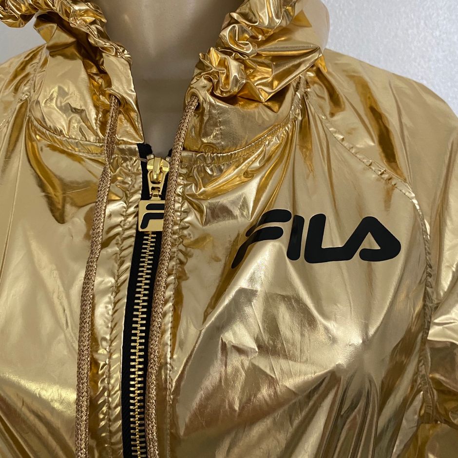 metallic gold fila jacket