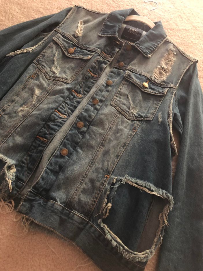 zara distressed denim jacket