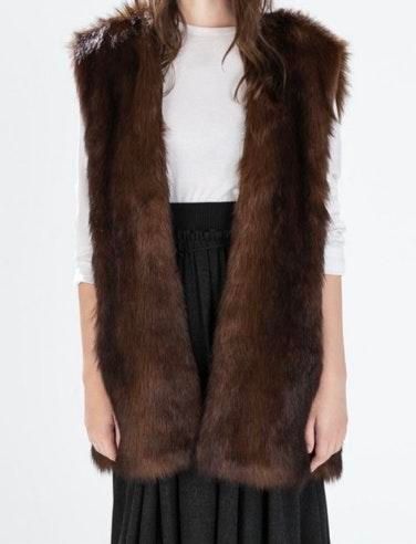 zara faux fur vest