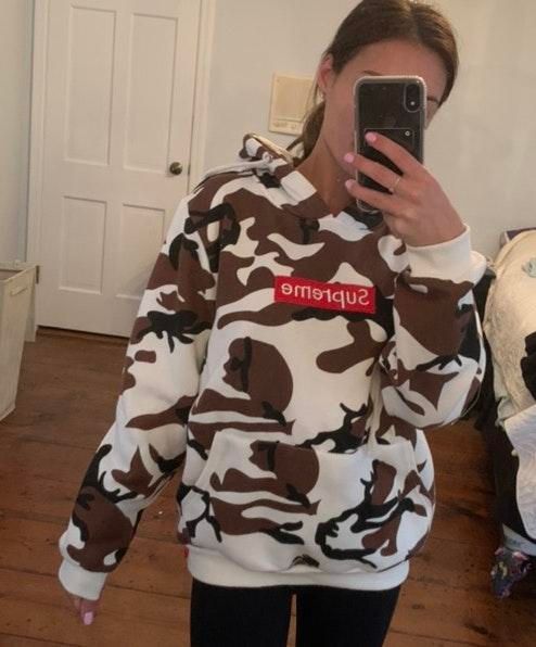 supreme cow box logo hoodie
