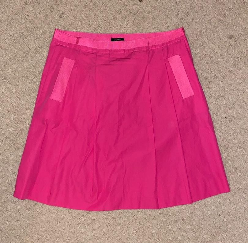 j crew pink mini skirt