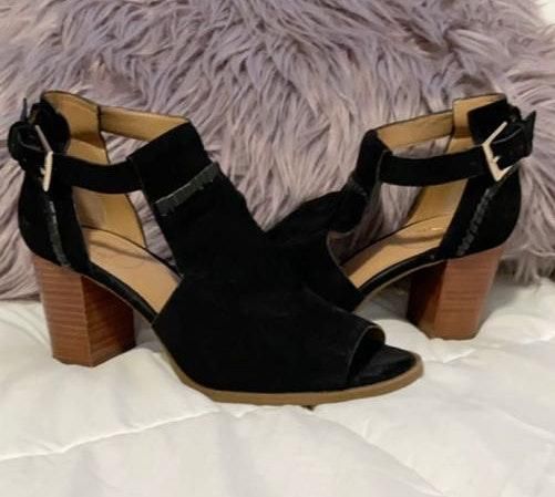 cameron suede open toe bootie