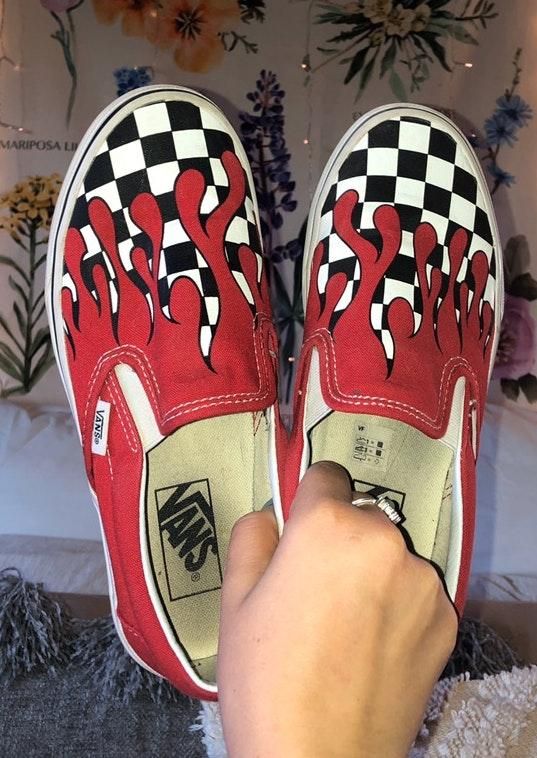 vans with red drip