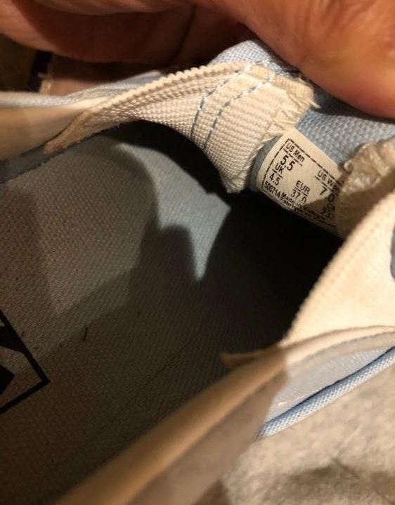 foxing blue & white skate shoes
