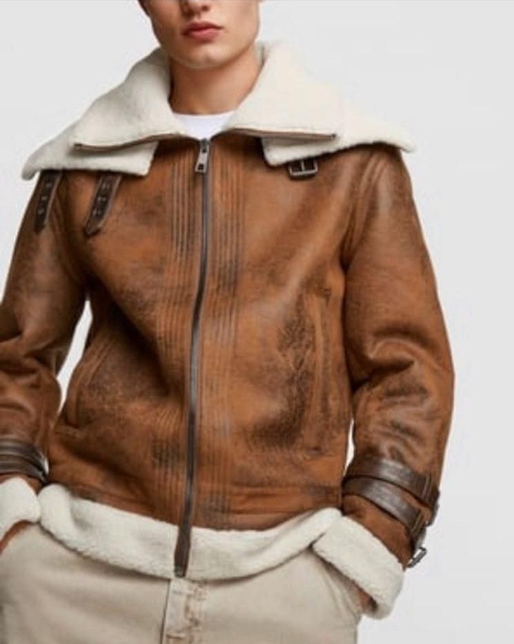 shearling moto jacket zara