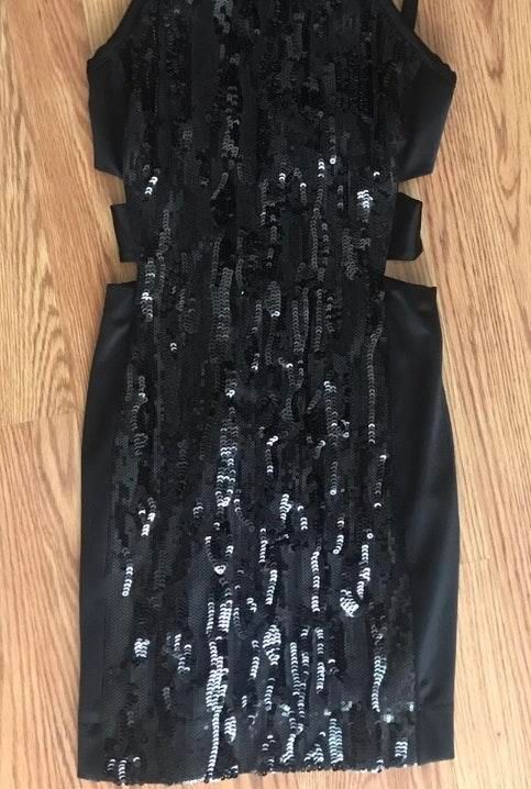 Bebe Black Sequin Dress Curtsy